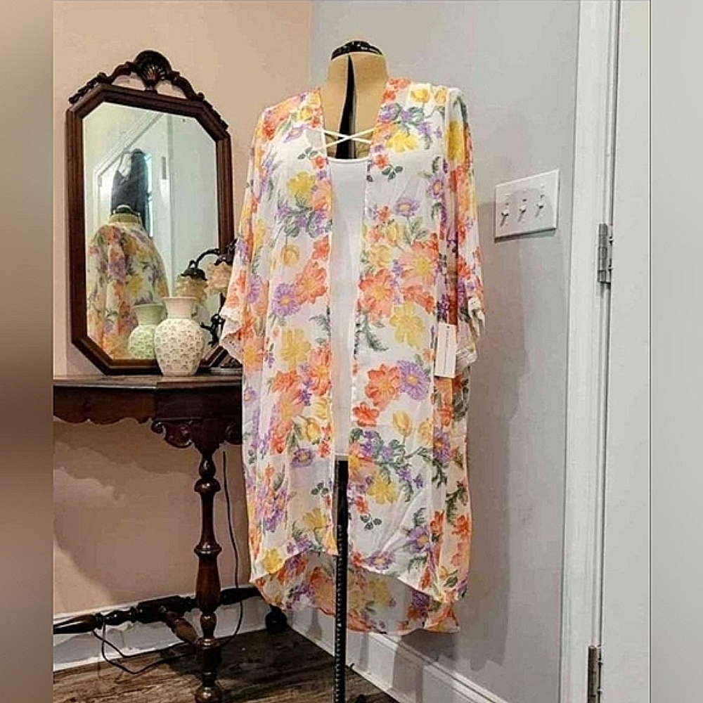 NWT 2X 'Live 4 Truth' Long Sheer Kimono